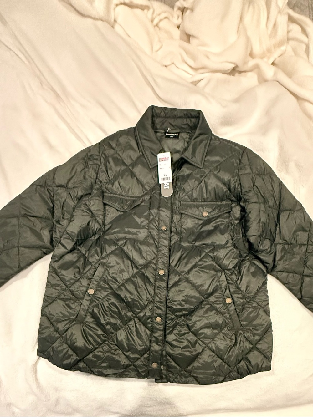 NEW - Size XL - Women's Quilted Puffer Olive Green Jacket